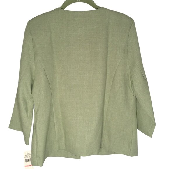 Alfred Dunner Jacket Womens 10P Petite Southampton Floral Trim Blazer Blouse - Picture 5 of 14